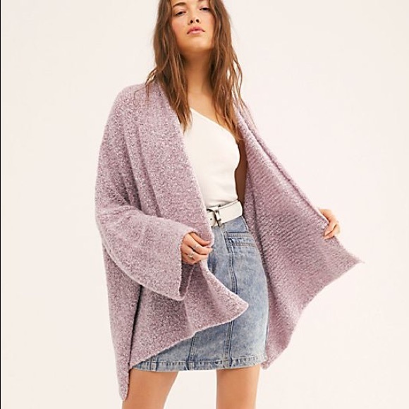 FREE PEOPLE BFF Cardigan NWT Size XS Soft Purple - Picture 5 of 5